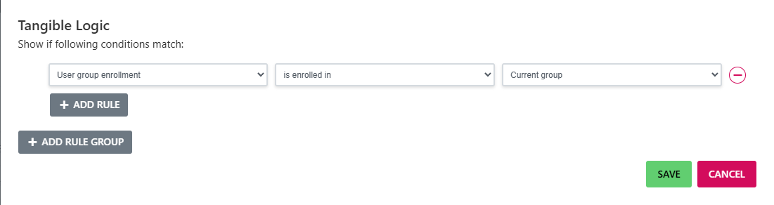 User group enrollment condition