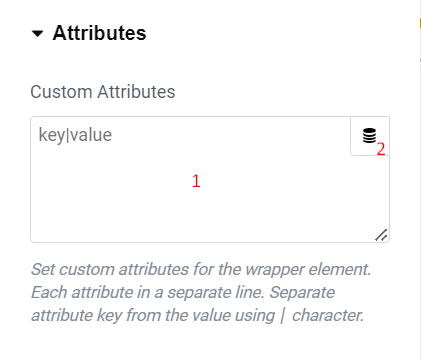 Elementor - Advanced Tab - Attributes section settings