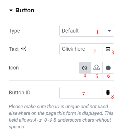 Course Access Plan widget - Content tab - Button section