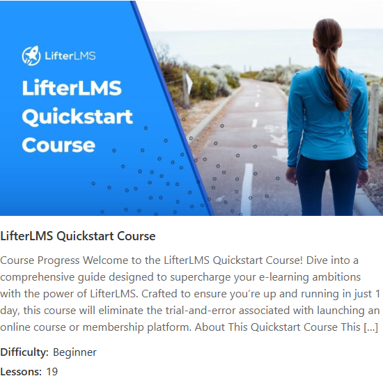 Lifter Elements Group Page Course Card widget