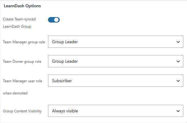 Product MemberSync tab with Team Manager and Team Owner group roles both set to Group Leader