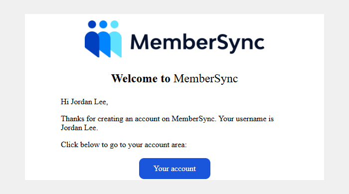 The New account email